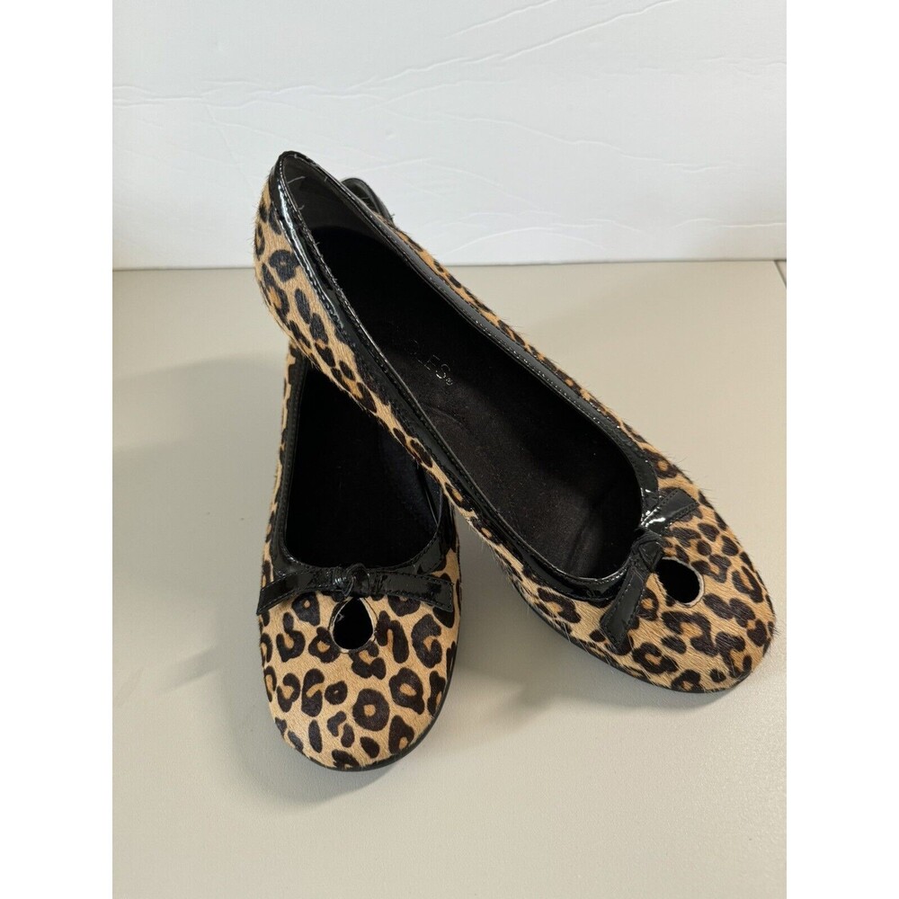 Aerosoles Women Leopard Print Shoe Size 8 Slip On Heels Calf Hair Comfort Office